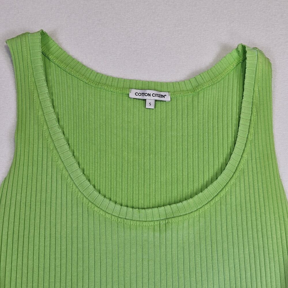 Cotton Citizen Ibiza Midi Dress S Lime Mix Ribbed Coastal Beachy Made in USA NEW - Picture 7 of 15